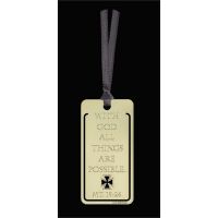 Bookmark Brass With God All Things Are Possible Matthew 19:26 12pk