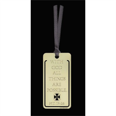 Bookmark Brass With God All Things Are Possible Matthew 19:26 12pk - 603799299435 - BKM-7501