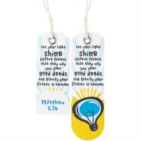 6pk -Bookmark Die cut Fold Let Your Light Shine Matthew 5:16 Pack of 6