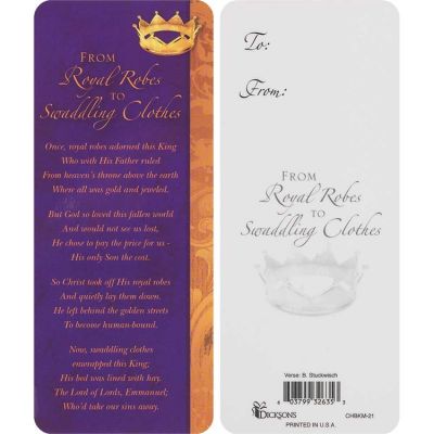 Bookmark Paper Bookcard Royal Robes To Swaddling Clothes 12pk - 603799326353 - CHBKM-21
