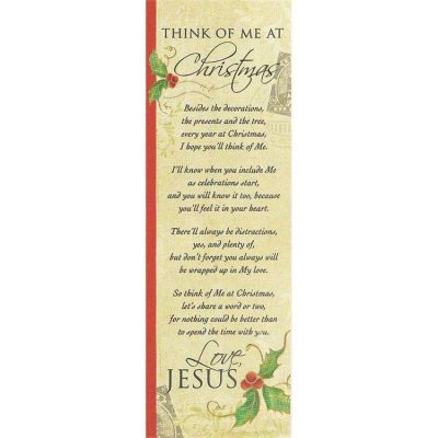 Bookmark Paper Think of Me At Christmas Pack of 6 - 603799492522 - CHBKM-3003