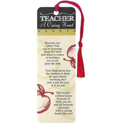 Bookmark Tassel A Caring Heart Teacher Pack of 12 - 603799540995 - BKM-1844