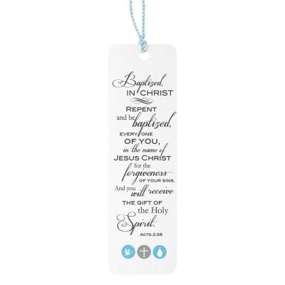 Bookmark Tassel Baptized In Christ Acts 2:38, Pack of 12 - 603799547178 - BKM-1867