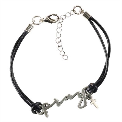 Bracelet-Antique Silver Pray More Worry Less (Pack of 4) - 603799117418 - J-67