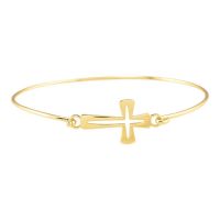 Bracelet-Gold plated Sideway Open Flare Cross