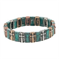 Bracelet Multi Metal Faith/Hope/Love Cross/Cubic Zirconia Stretch