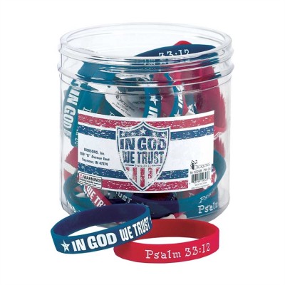 Bracelet Silicone In God We Trust (Pack of 24) - 603799593236 - N-1026B