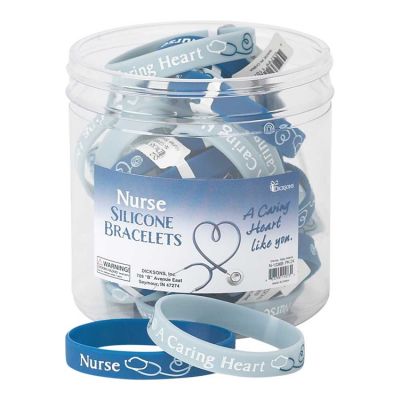 Bracelet Silicone Nurse - Caring Heart Tub (Pack of 24) - 603799110730 - N-1036B