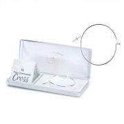 Bracelet Silver Plated 2 3/16 Inch Bangle 1/2 In.Cubic Zirconia Cross