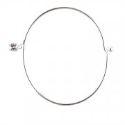 2pk - Bracelet Silver Plated 6mm Cubic Zirconia Purity Heart Bangel  - (Pack of 2)