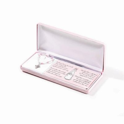 Bracelet Silver Plated Baby Pearl/Bud Cross Box - 714611138051 - 73-1809P