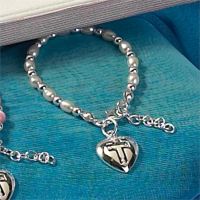 Bracelet Silver Plated Baby Pearl/Heart/Cross Box
