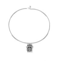 Bracelet-Silver Plated Circle Of Love Bangle w/Cube Prayer Box
