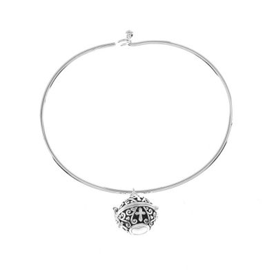 Bracelet-Silver Plated Circle Of Love Bangle w/Globe Prayer Box - 714611177067 - 35-4687