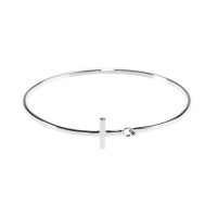 Bracelet-Silver Plated Circle Of Love Cross