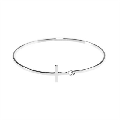 Bracelet-Silver Plated Circle Of Love Cross - 714611171348 - 35-4653