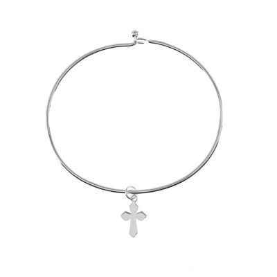 Bracelet Silver Plated Circle of Love Cross - 714611177029 - 35-4666