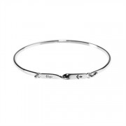 Bracelet-Silver Plated Circle Of Love Hope w/Anchor and Latch Hook