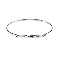 Bracelet-Silver Plated Circle Of Love Hope w/Anchor and Latch Hook