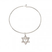 Bracelet-Silver Plated Circle Of Love Star/David