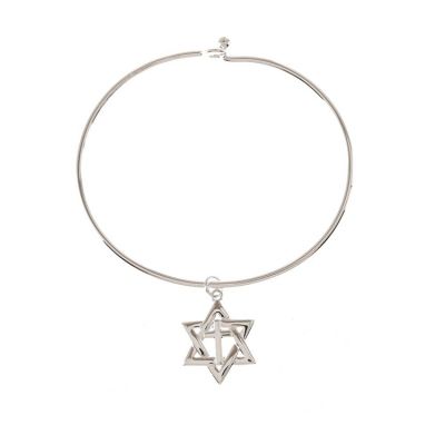 Bracelet-Silver Plated Circle Of Love Star/David - 714611177104 - 35-4679