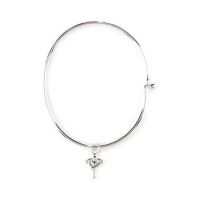 Bracelet Silver Plated Cross My Heart Bangle Pack of 2