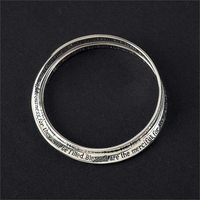 Bracelet Silver Plated Double Mobius Matthew 5:3 10 - 714611152453 - 35-4404