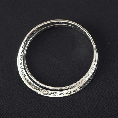 Bracelet Silver Plated Double Mobius Psalm 23 Black Bag - 714611152422 - 35-4401