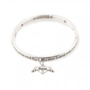 Bracelet Silver Plated Friend Angel Drop Stretch