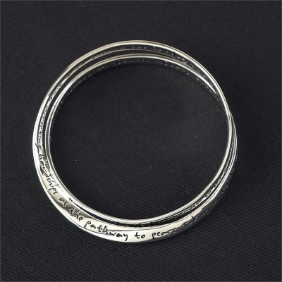 Bracelet Silver Plated Inspiring Double Serenity Prayer - 714611162919 - 35-4405