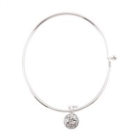 2pk -Bracelet-Silver Plated John 3:16 Globe Bangle (Pack of 2)