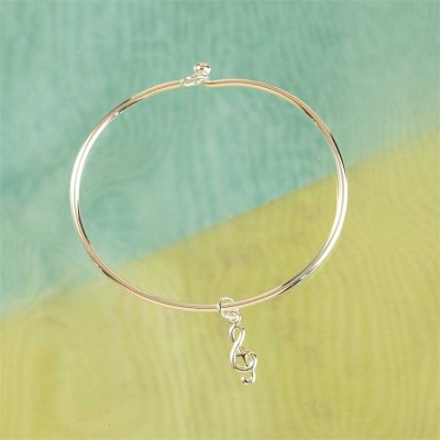 Bracelet Silver Plated Musicians Prayer Bangle - 714611172390 - 73-2807P
