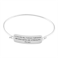 Bracelet-Silver Plated Philippians 4:13 Bangle