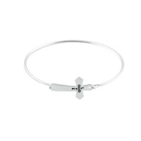 Bracelet Silver Plated Sideway Love God Cross