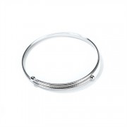 Bracelet Silver Plated Single Halo Beaded Edge