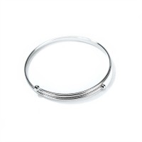 Bracelet Silver Plated Single Halo Beaded Edge