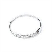 Bracelet-Silver Plated Single Halo Etched