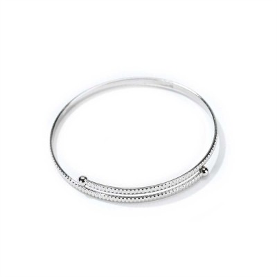 Bracelet-Silver Plated Single Halo Etched - 714611143819 - 35-5155