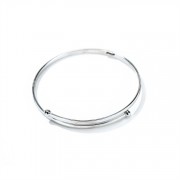 Bracelet Silver Plated Single Halo Smooth