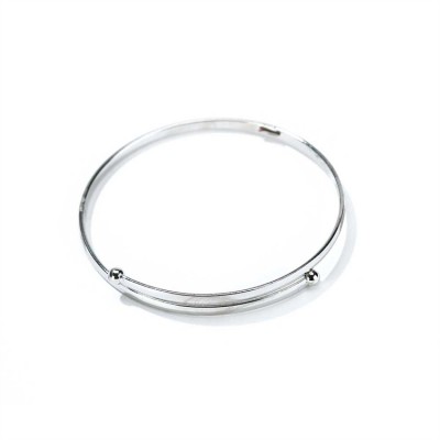 Bracelet Silver Plated Single Halo Smooth - 714611142171 - 35-5149