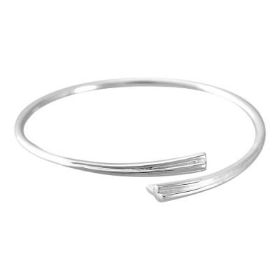Bracelet-Silver Plated The Cross Tubular Bangle (Pack of 2) - 603799116626 - 73-7618P