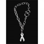 4pk -Bracelet Silver Plated White Peace Ribbon/Cross Pack of 4