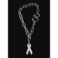 4pk -Bracelet Silver Plated White Peace Ribbon/Cross Pack of 4