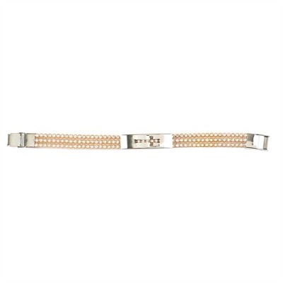 Bracelet-Stainless Steel Clear Stone-7.5" (Pack of 2) - 714611185666 - 32-5835