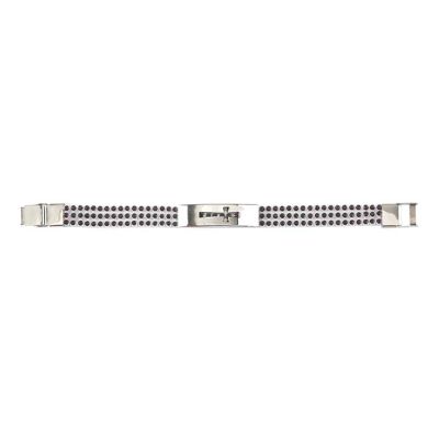 Bracelet-Stainless Steel Garnet Stone-7.5" (Pack of 2) - 714611185680 - 32-5837