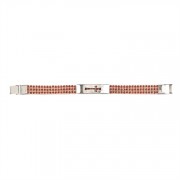 2pk -Bracelet-Stainless Steel Ruby Stone-7.5" (Pack of 2) 2pk -Bracelet-Stainless Steel Ruby Stone-7.5" (Pack of 2)