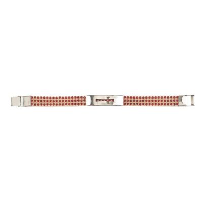 Bracelet-Stainless Steel Ruby Stone-7.5" (Pack of 2) - 714611185659 - 32-5834