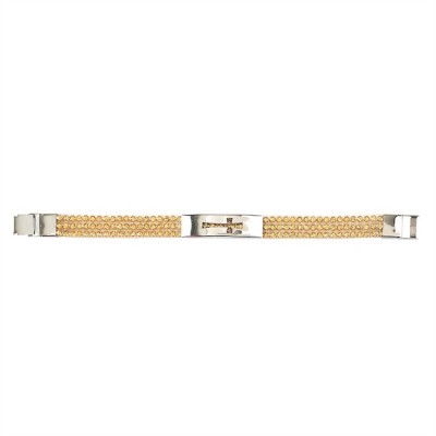 Bracelet-Stainless Steel Topaz Stone-7.5" (Pack of 2) - 714611185642 - 32-5833