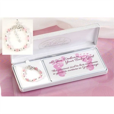 Bracelet Sterling Silver Baby Cat s Eye/Pink Petal Cross - 714611175001 - 73-2608