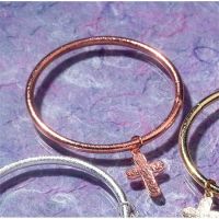 Bracelets Copper Bangle/Petal Cross